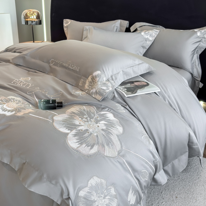 91家纺网 家纺一手货源 找家纺 （总）2025新款A类长绒棉新疆全棉纯棉刺绣宽边四件套-花千骨