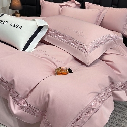 91家纺网 家纺一手货源 找家纺 （总）星蕴家纺 2025新款100s贡缎长绒棉四件套-路易,路易-豆沙粉,路易-高级灰,路易-秋波蓝,路易-香槟金,路易-皓月白