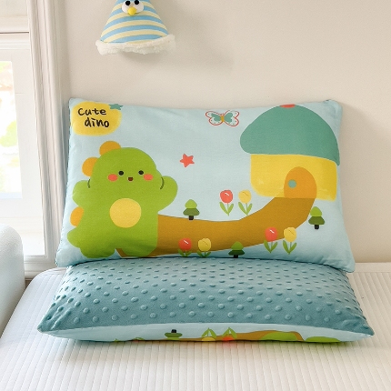 91家纺网 家纺一手货源 找家纺 （总）云恋 2025卡通全棉儿童豆豆枕午睡枕学生枕头幼儿园枕头小孩男孩女孩枕芯加枕套可拆卸