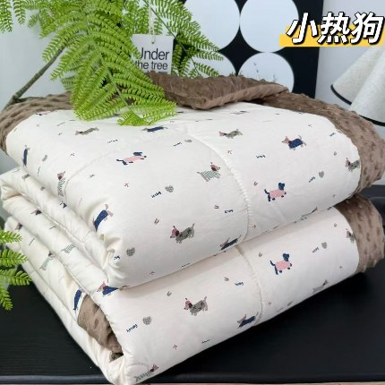 91家纺网 家纺一手货源 找家纺 纯棉单人豆豆被1.5×2米（4斤左右）单人被大豆被子冬被