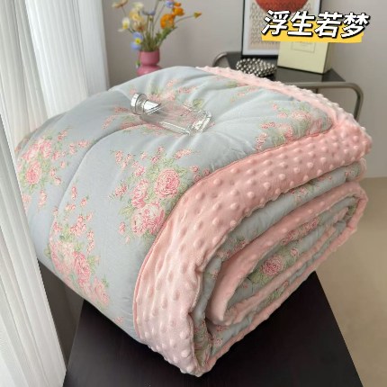 91家纺网 家纺一手货源 找家纺 纯棉单人豆豆被1.5×2米（4斤左右）单人被大豆被子冬被