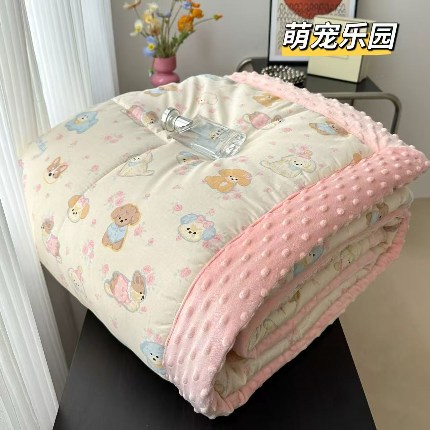 91家纺网 家纺一手货源 找家纺 纯棉单人豆豆被1.5×2米（4斤左右）单人被大豆被子冬被