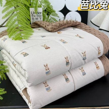 91家纺网 家纺一手货源 找家纺 纯棉单人豆豆被1.5×2米（4斤左右）单人被大豆被子冬被