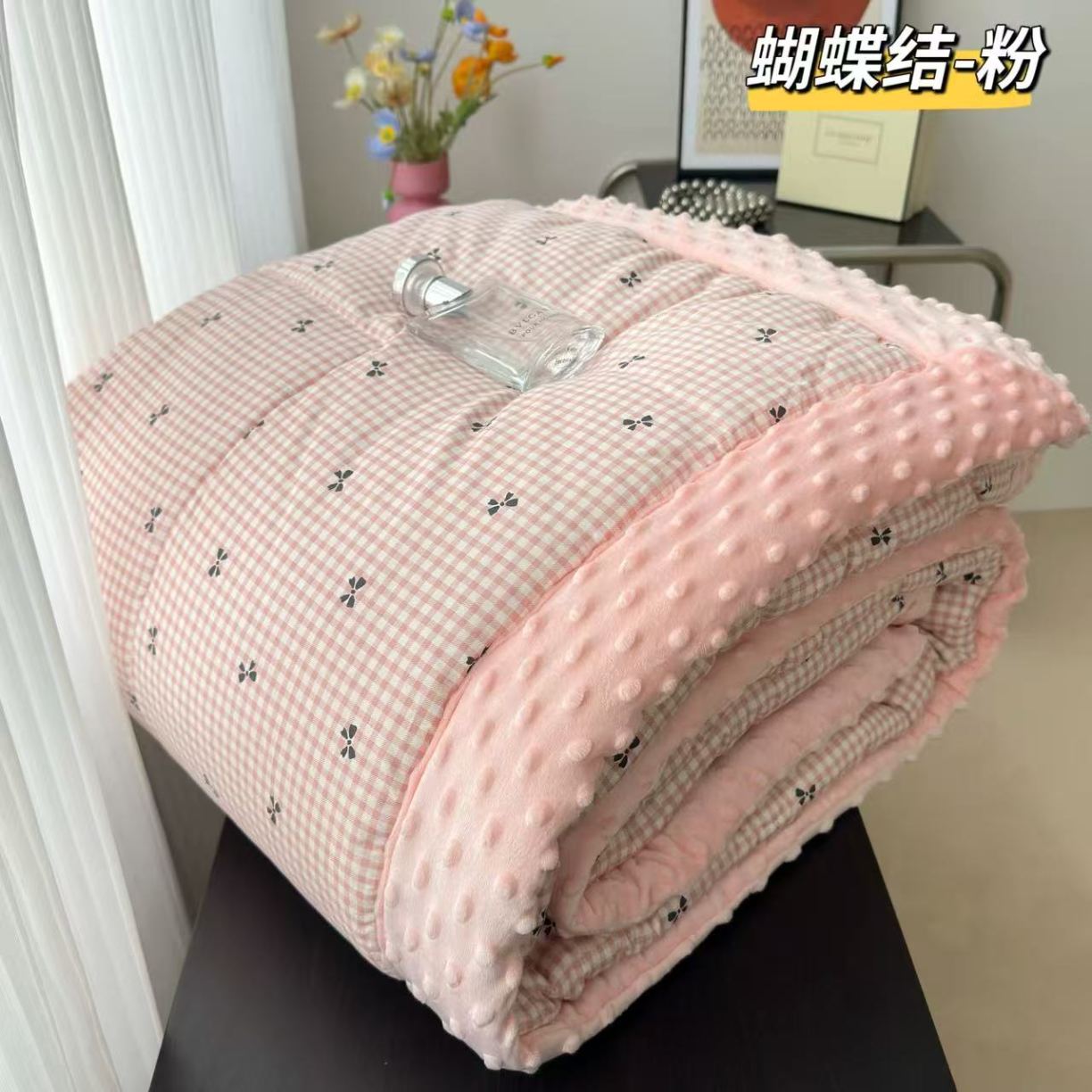 91家纺网 家纺一手货源 找家纺 纯棉单人豆豆被1.5×2米（4斤左右）单人被大豆被子冬被