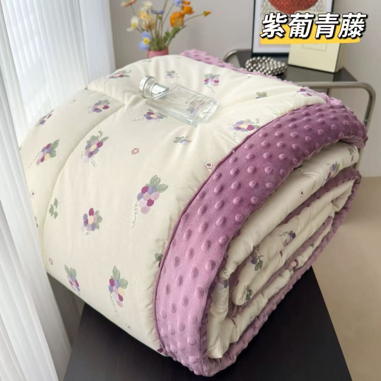 91家纺网 家纺一手货源 找家纺 纯棉单人豆豆被1.5×2米（4斤左右）单人被大豆被子冬被