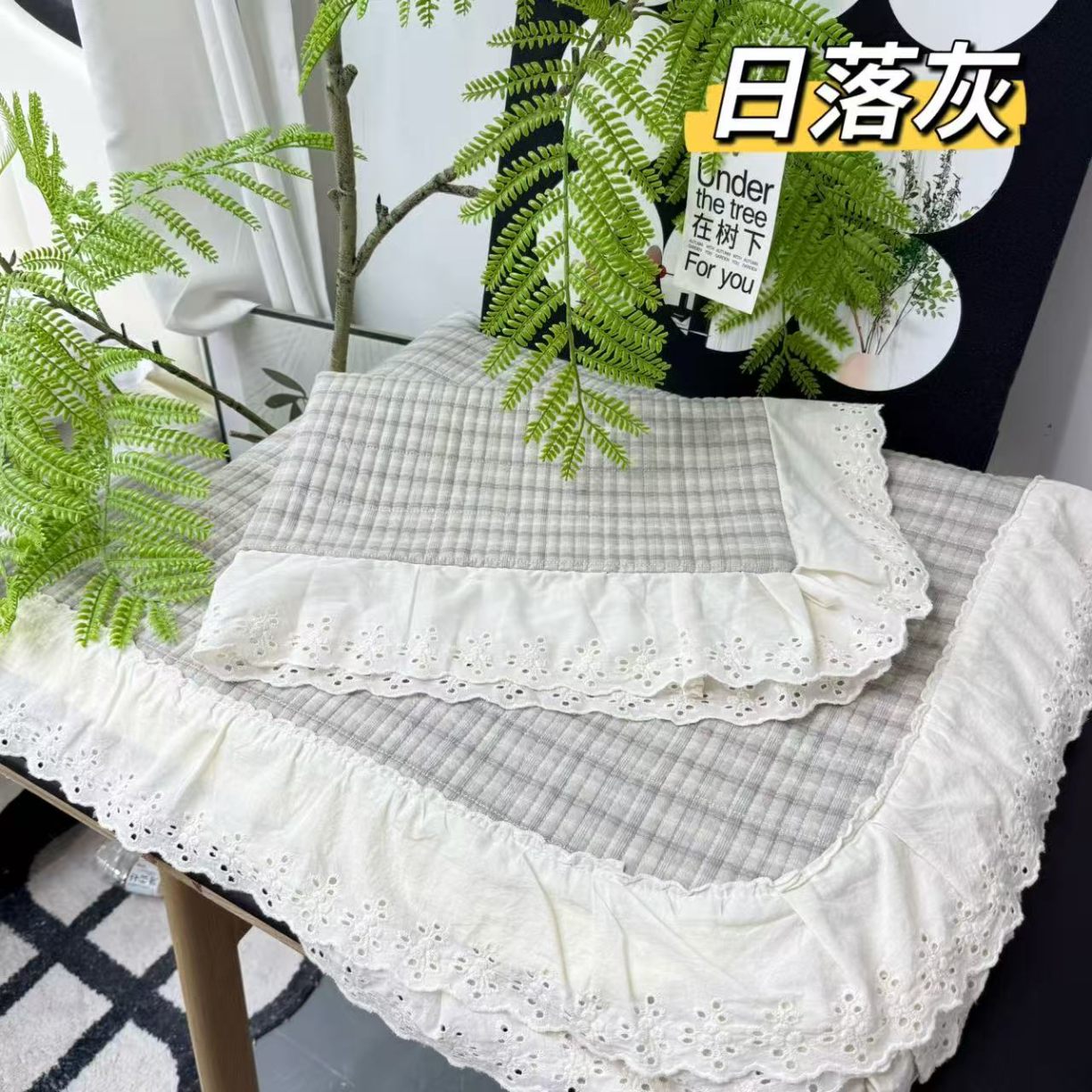 91家纺网 家纺一手货源 找家纺 （总）A类纯棉色织水洗棉床盖240*260CM全棉条纹三件套花边格子四季通用