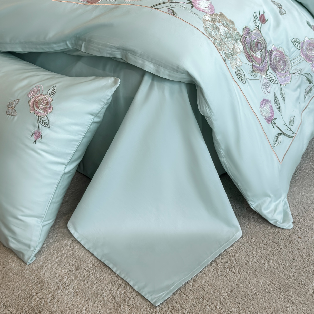 91家纺网 家纺一手货源 找家纺 （总）2025新款全棉纯棉长绒棉刺绣绣花四件套-庄园