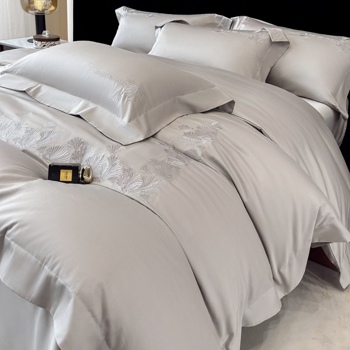 91家纺网 家纺一手货源 找家纺 （总）星蕴家纺 2025新款贡缎长绒棉纯色四件套-多米