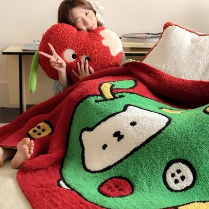 91家纺网 家纺一手货源 找家纺 （总）明治西川半边绒毛毯 休闲毯子沙发盖毯 午休小毯子车载小毛毯ins小红书风格