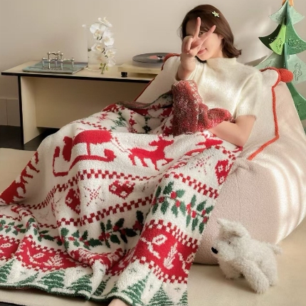 91家纺网 家纺一手货源 找家纺 （总）明治西川半边绒毛毯 休闲毯子沙发盖毯 午休小毯子车载小毛毯ins小红书风格