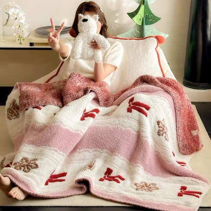 91家纺网 家纺一手货源 找家纺 （总）明治西川半边绒毛毯 休闲毯子沙发盖毯 午休小毯子车载小毛毯ins小红书风格