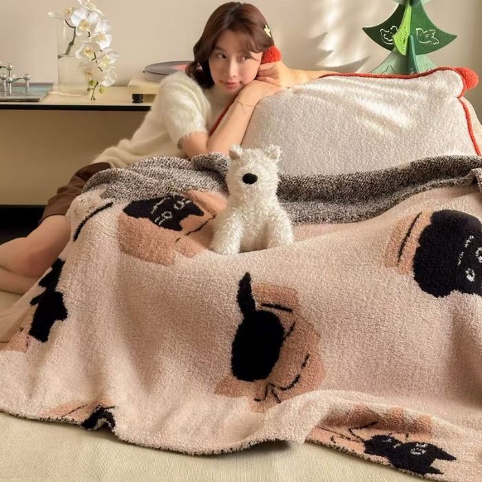 91家纺网 家纺一手货源 找家纺 （总）明治西川半边绒毛毯 休闲毯子沙发盖毯 午休小毯子车载小毛毯ins小红书风格