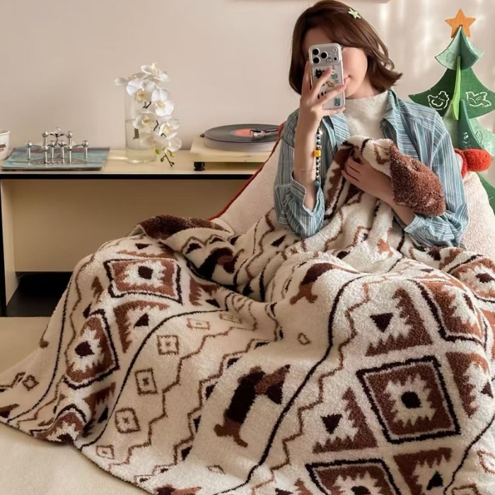 91家纺网 家纺一手货源 找家纺 （总）明治西川半边绒毛毯 休闲毯子沙发盖毯 午休小毯子车载小毛毯ins小红书风格