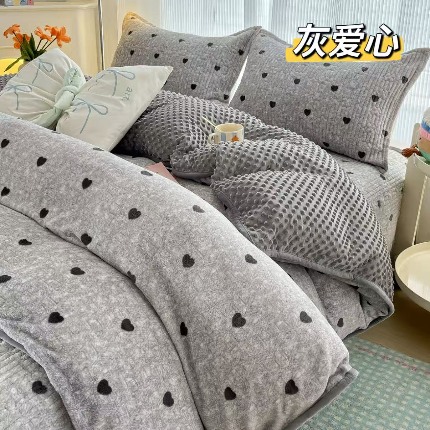 91家纺网 家纺一手货源 找家纺 牛奶绒床盖2×2.3米 单件夹棉加绒床盖双人床宝宝绒床盖秋冬床单