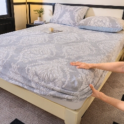 91家纺网 家纺一手货源 找家纺 （总）2025新款冬季烂花牛奶绒亲肤雕花绒床笠CP73,樱花粉,孔兰色,灰色