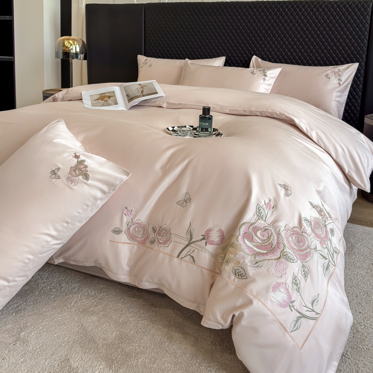 91家纺网 家纺一手货源 找家纺 （总）2025新款全棉纯棉长绒棉刺绣绣花四件套-庄园