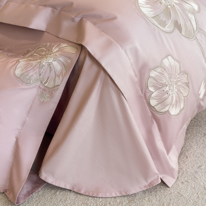 91家纺网 家纺一手货源 找家纺 （总）2025新款A类长绒棉新疆全棉纯棉刺绣宽边四件套-花千骨