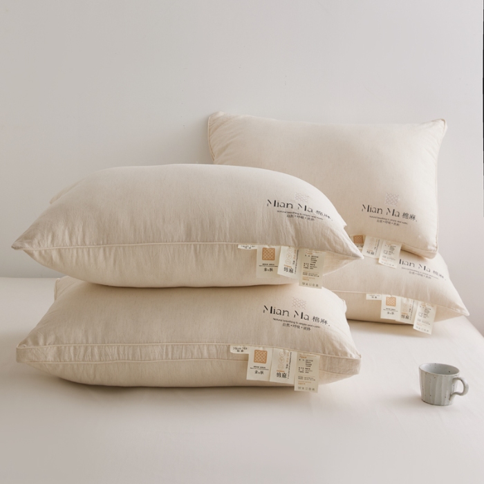 91家纺网 家纺一手货源 找家纺 （总）2026新款爆款推荐棉麻酒店羽丝绒枕芯 高弹棉麻舒适枕枕头单人成人枕芯