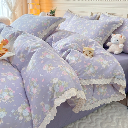 91家纺网 家纺一手货源 找家纺 （总）2024苏东来13372小清新纯棉单被套全棉单被套小碎花纯棉印花四件套双层纱泡泡棉小竺棉四件套