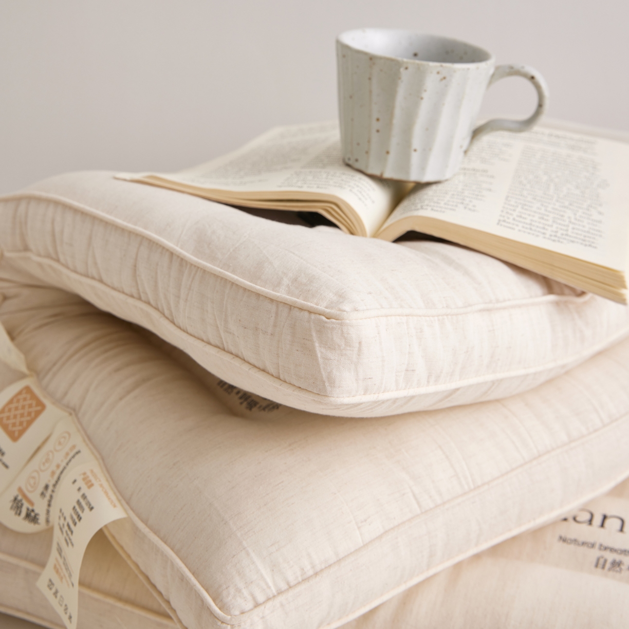 91家纺网 家纺一手货源 找家纺 （总）2026新款爆款推荐棉麻护颈低枕芯  棉麻舒适枕学生枕头成人单人枕芯