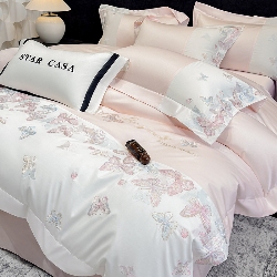 91家纺网 家纺一手货源 找家纺 （总）星蕴家纺 2026新款贡缎长绒棉四件套-悦蝶,悦蝶-浪漫粉,悦蝶-清新绿,悦蝶-优雅紫,悦蝶-奶油黄,悦蝶-天空蓝