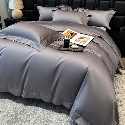 91家纺网 家纺一手货源 找家纺 （总）星蕴家纺 2025新款A类100s贡缎纯色长绒棉纯棉全棉四件套-多伦多