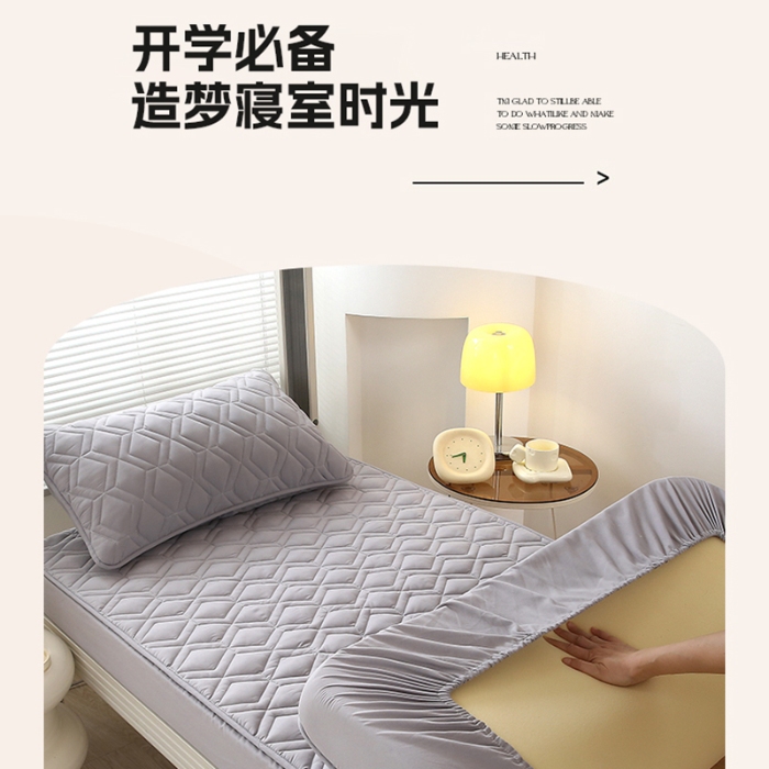 91家纺网 家纺一手货源 找家纺 极速美工  A类母婴级学生宿舍夹棉床笠详情案例