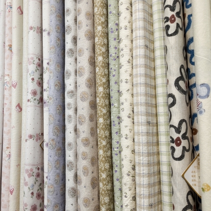 博远  套件面料床盖面料105克仿棉印花面料