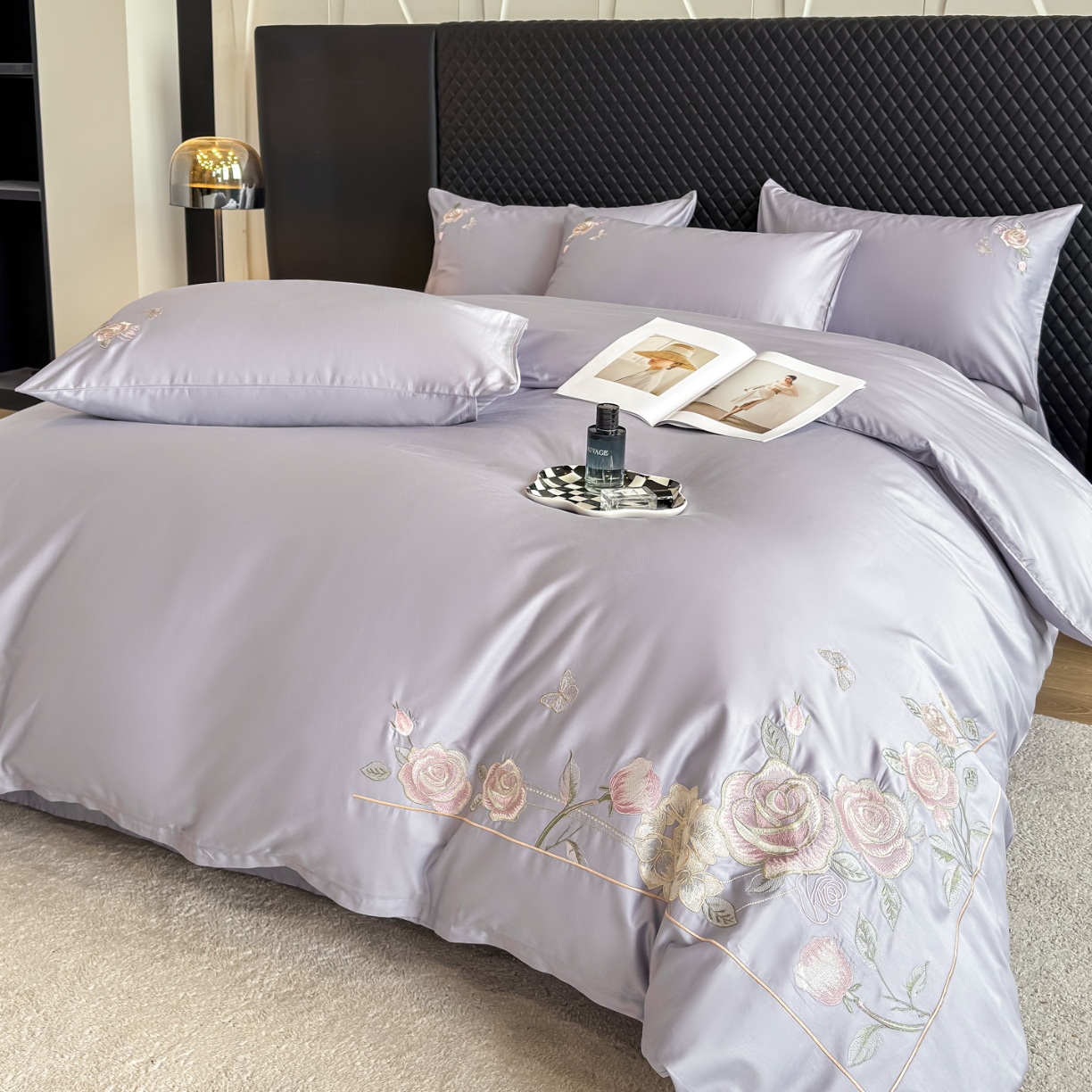 91家纺网 家纺一手货源 找家纺 （总）2026新款全棉纯棉长绒棉刺绣绣花四件套-庄园