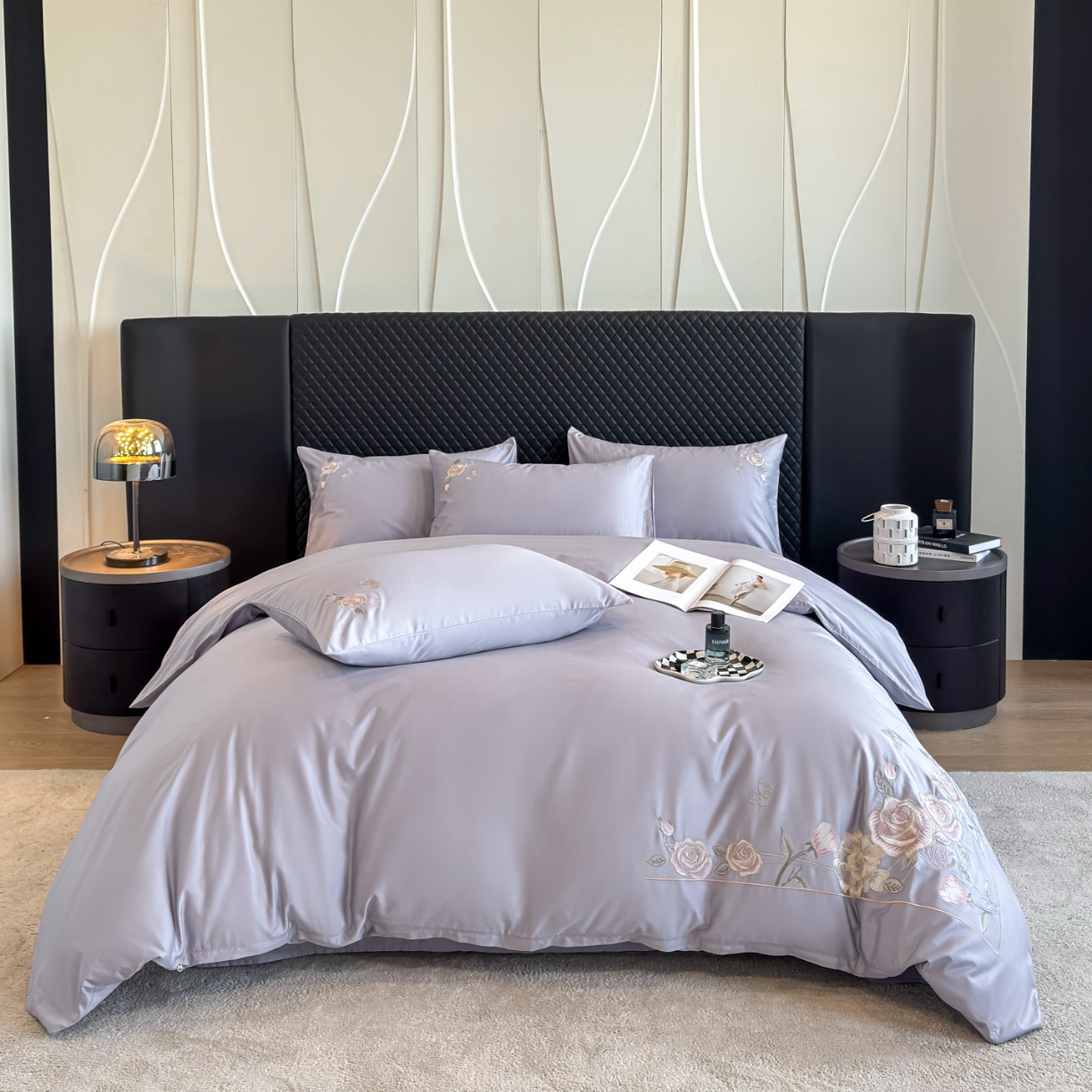 91家纺网 家纺一手货源 找家纺 （总）2026新款全棉纯棉长绒棉刺绣绣花四件套-庄园