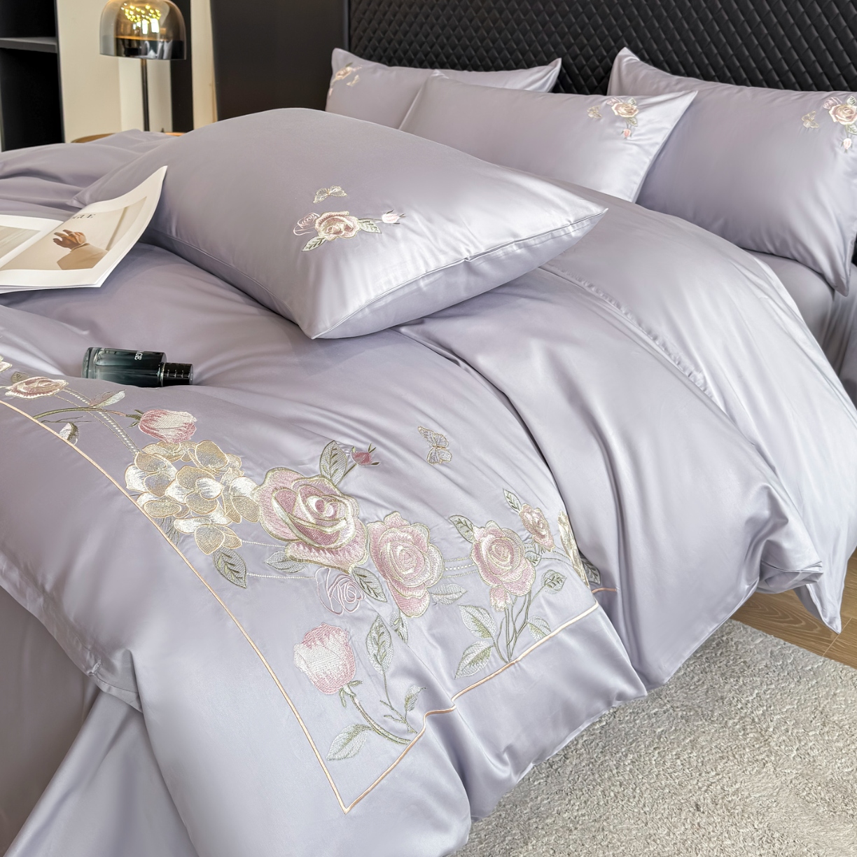 91家纺网 家纺一手货源 找家纺 （总）2026新款全棉纯棉长绒棉刺绣绣花四件套-庄园