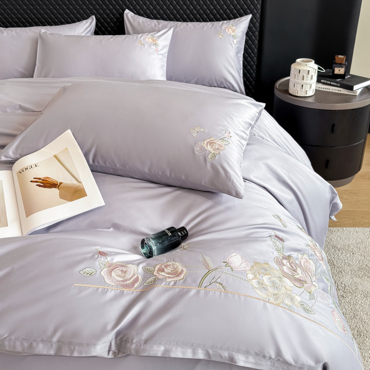 91家纺网 家纺一手货源 找家纺 （总）2026新款全棉纯棉长绒棉刺绣绣花四件套-庄园