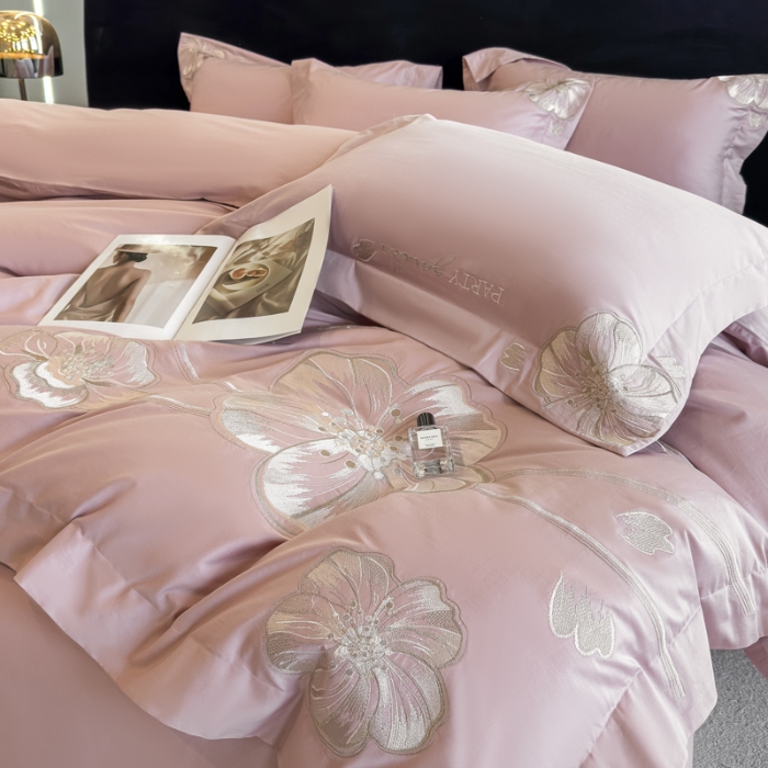 91家纺网 家纺一手货源 找家纺 （总）2026新款A类长绒棉新疆全棉纯棉刺绣宽边四件套-花千骨