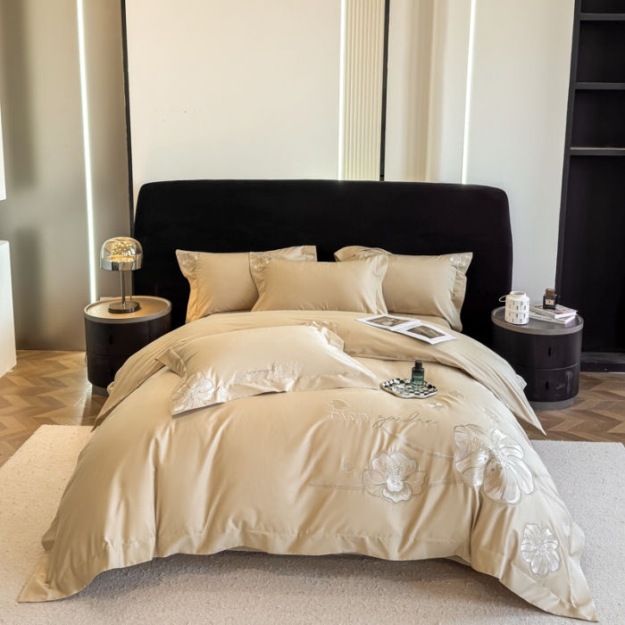 91家纺网 家纺一手货源 找家纺 （总）2026新款A类长绒棉新疆全棉纯棉刺绣宽边四件套-花千骨