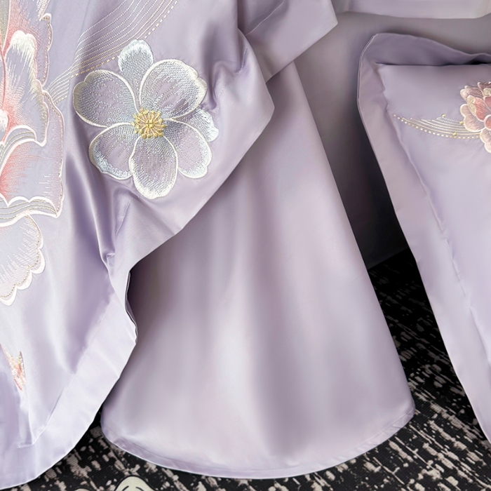 91家纺网 家纺一手货源 找家纺 （总）2026新款A类刺绣澳棉长绒棉轻奢四件套-花开富贵