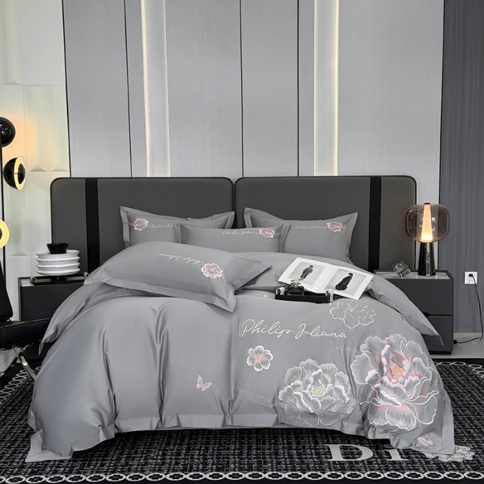 91家纺网 家纺一手货源 找家纺 （总）2026新款A类刺绣澳棉长绒棉轻奢四件套-花开富贵