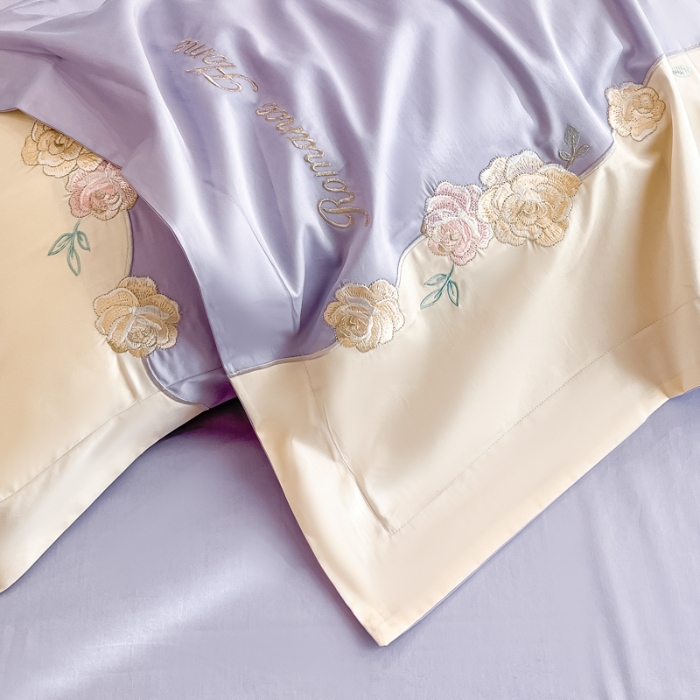 91家纺网 家纺一手货源 找家纺 （总）2026新款刺绣亲肤棉轻奢四件套-遇见