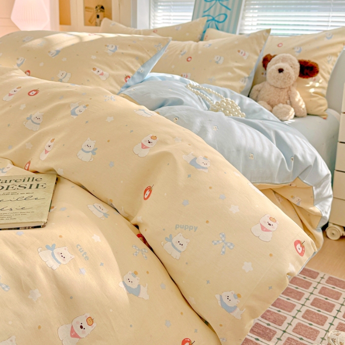 91家纺网 家纺一手货源 找家纺 坚果摄影  卡通可爱风套件拍摄赏析2