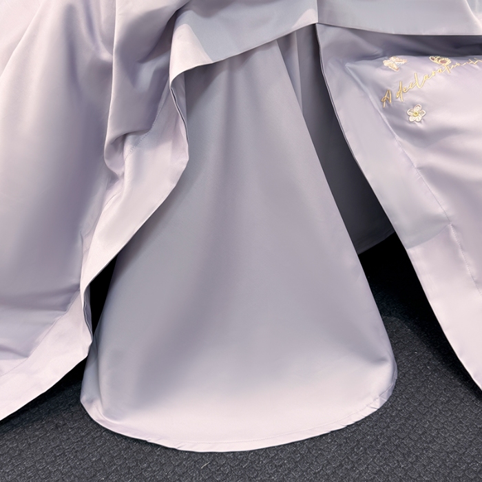 91家纺网 家纺一手货源 找家纺 （总）2026新款刺绣亲肤棉简约高端四件套 郁金花束