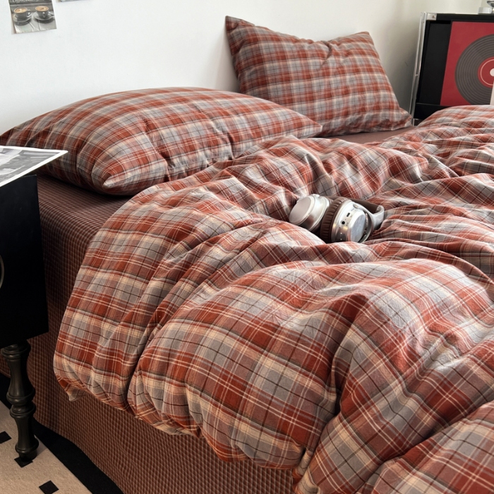 91家纺网 家纺一手货源 找家纺 坚果摄影  简约条格套件拍摄赏析