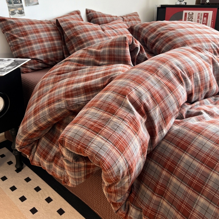 91家纺网 家纺一手货源 找家纺 坚果摄影  简约条格套件拍摄赏析