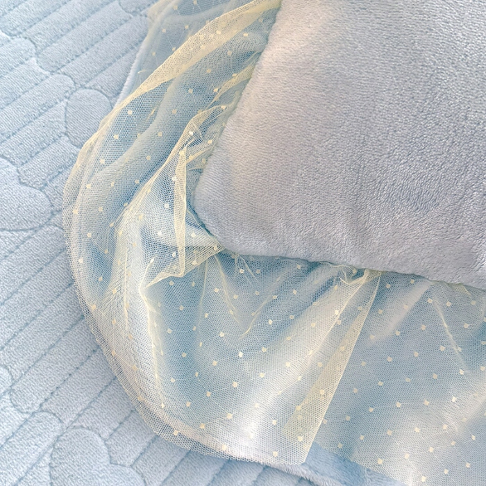 91家纺网 家纺一手货源 找家纺 苏米娜2025秋冬直播爆款11斤230g全消光牛奶绒夹棉床盖款四件套纯色蕾丝花边刺绣床盖三件套夹棉单床盖 梦妮莎-婴儿蓝