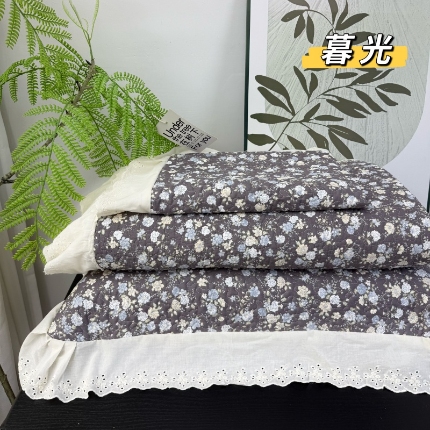 91家纺网 家纺一手货源 找家纺 （总）赫本纯棉床盖三件套 韩国碎花纯棉床盖三件套全棉夹棉床单花边可机洗
