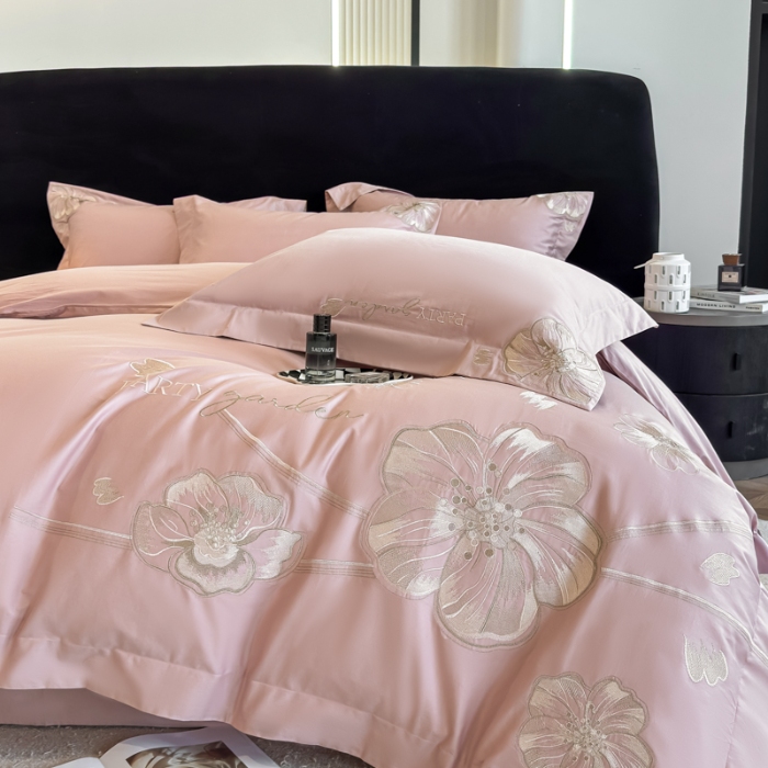 91家纺网 家纺一手货源 找家纺 （总）2026新款A类长绒棉新疆全棉纯棉刺绣宽边四件套-花千骨