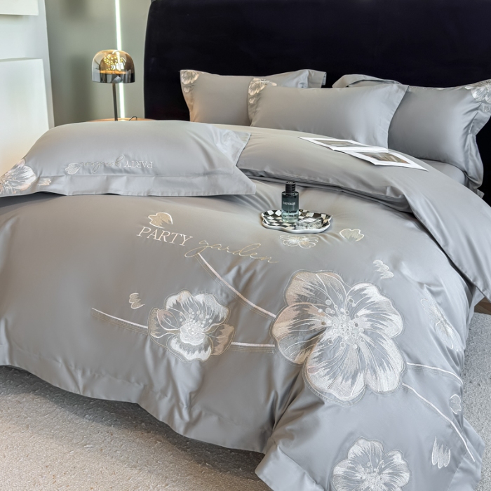 91家纺网 家纺一手货源 找家纺 （总）2026新款A类长绒棉新疆全棉纯棉刺绣宽边四件套-花千骨