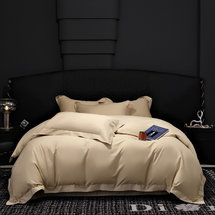 91家纺网 家纺一手货源 找家纺 （总）2026新款纯色长绒棉全棉纯棉轻奢四件套- 克里斯