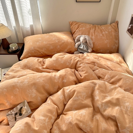 91家纺网 家纺一手货源 找家纺 （总）艾咪-Amy ntmy 2026新款法式复古风全棉色织提花四件套-素雅