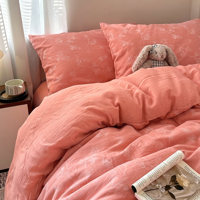 91家纺网 家纺一手货源 找家纺 （总）艾咪-Amy ntmy 2026新款法式复古风全棉色织提花四件套-素雅