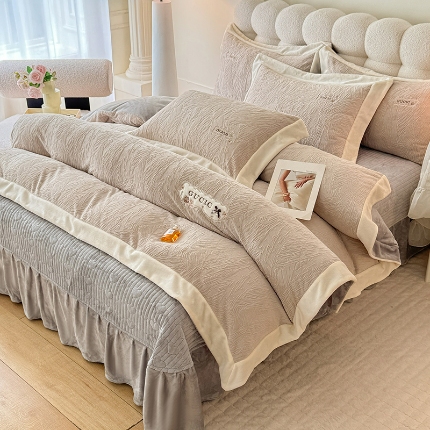 （总）漫布云2025年新款全消光加厚牛奶绒轻奢简约床盖款四件套-雅致系列