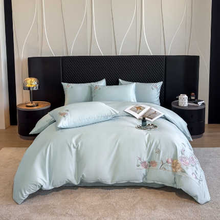 91家纺网 家纺一手货源 找家纺 （总）2026新款全棉纯棉长绒棉刺绣绣花四件套-庄园